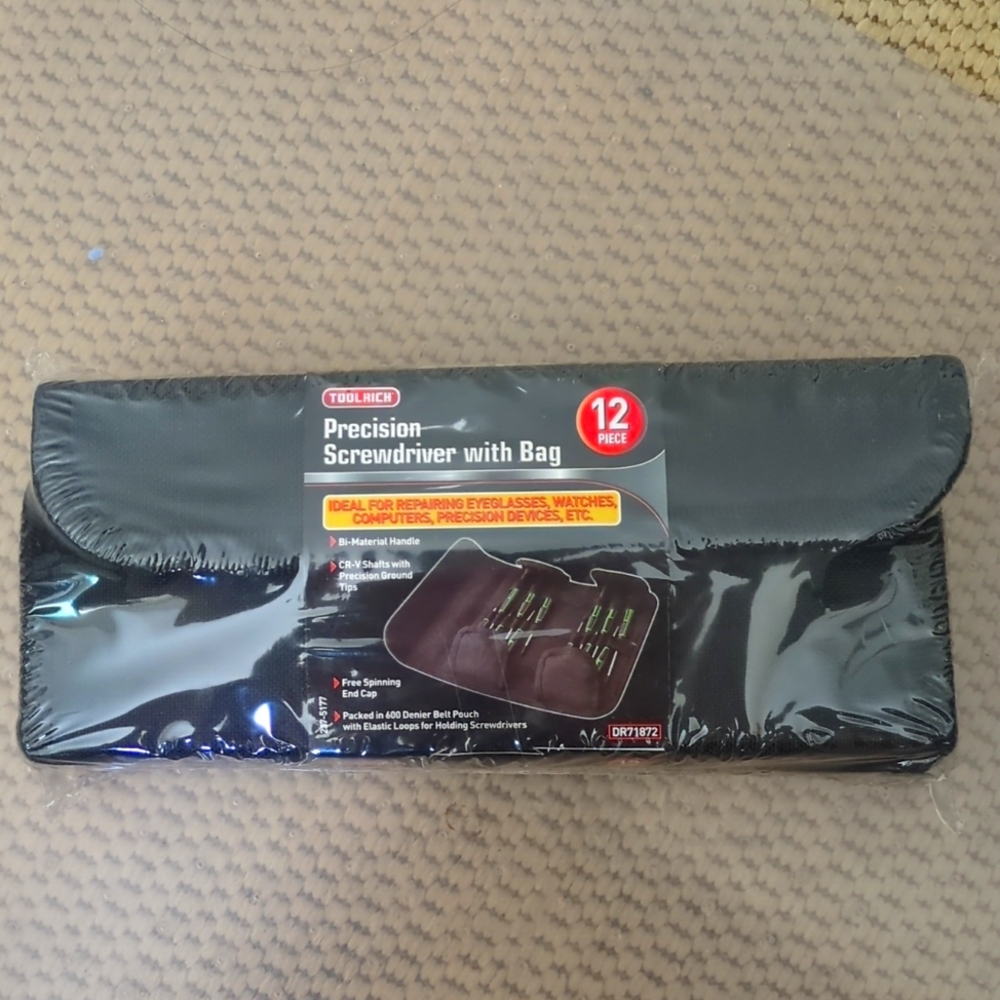 Brand new 12 piece precision screwdriver set with bag